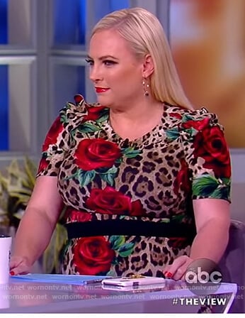 Meghan's leopard top and skirt on The View