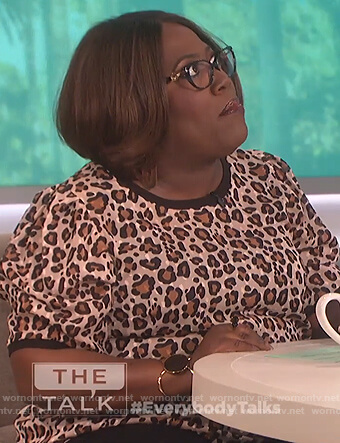 Sheryl's leopard print top on The Talk
