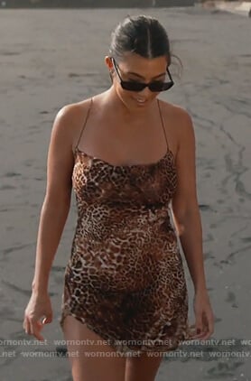 Kourtney's leopard print dress on Keeping Up with the Kardashians