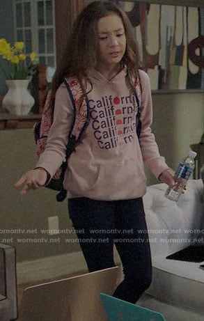 Lily's California graphic hoodie on Modern Family