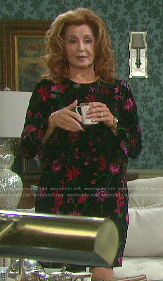Maggie's floral velvet dress on Days of our Lives
