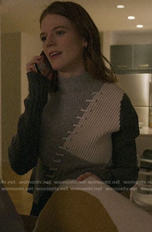 Maia's patchwork sweater on The Good Fight