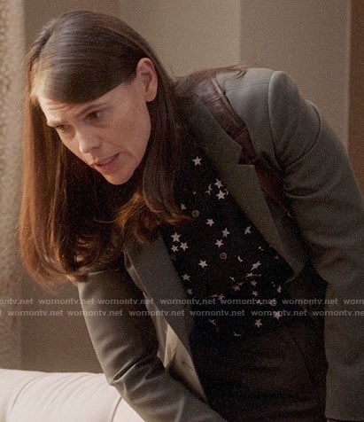 Marjorie's black star print shirt on Veep