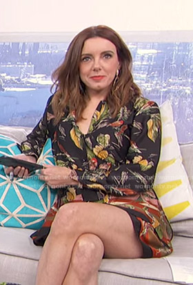 Melanie's black floral shirtdress on Live from E!