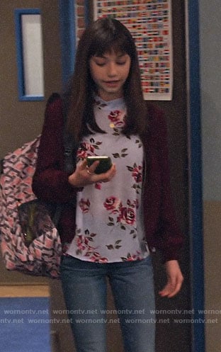 Molly's rose print top on No Good Nick