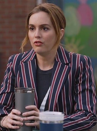 Angie's navy striped blazer on Single Parents