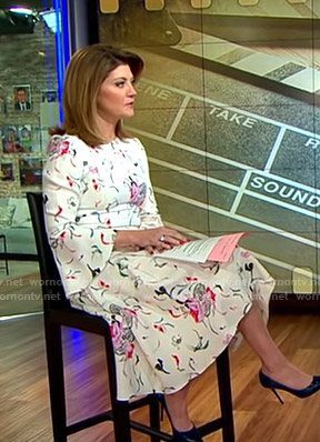 Norah's white floral keyhole dress on CBS This Morning