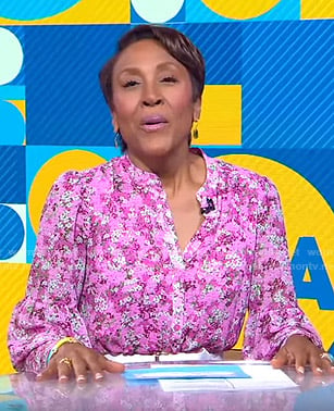 Robin's pink floral shirtdress on Good Morning America