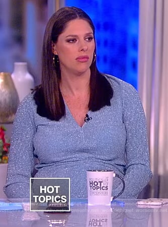 Abby's metallic gathered front dress on The View