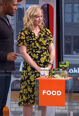 Sara's black and yellow floral dress on GMA Strahan And Sara