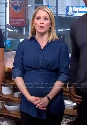 Sara's blue chambray shirt on GMA Strahan And Sara