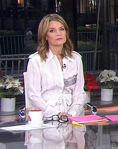 Savannah's white striped shirtdress on Today