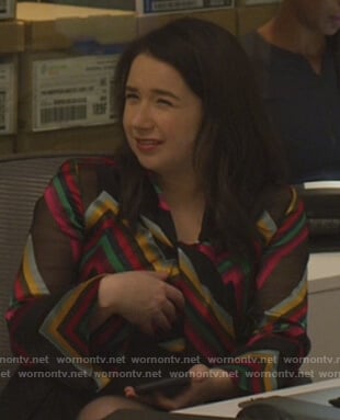 Marissa's chevron stripe blouse on The Good Fight