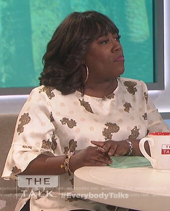 Sheryl's paisley bell cuff top on The Talk