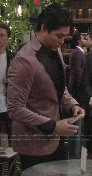Ted's pink velvet jacket on The Young and the Restless