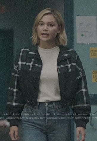 Tandy's green plaid panel jacket on Cloak and Dagger