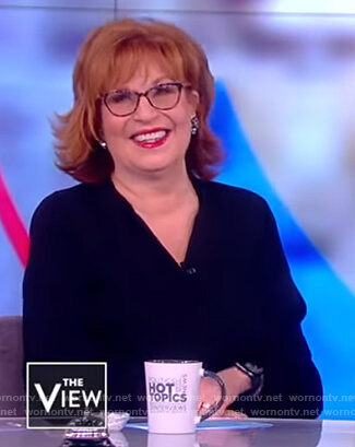 Joy's black v-neck blouse on The View