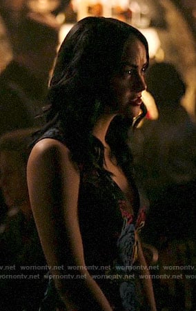 Veronica's colorful floral dress on Riverdale