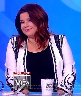 Ana's white embroidered jacket on The View