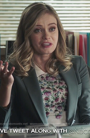 Amber's white floral sweater on Good Girls