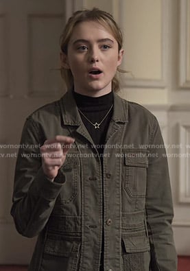 Allie's green utility jacket on The Society