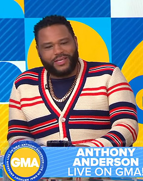 Anthony Anderson's striped cardigan on Good Morning America