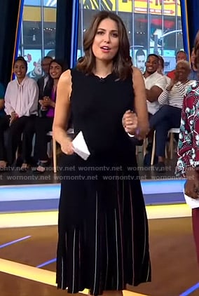 Cecilia's black scalloped pleated dress on Good Morning America