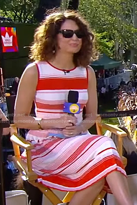 Cecilia's red and white striped dress on Good Morning America