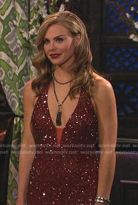 Hannah's red sequin gown on The Bachelorette