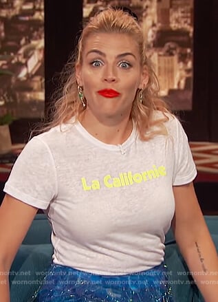 Busy's La Californie tee on Busy Tonight