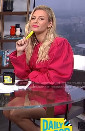 Morgan's pink utility mini dress on E! News Daily Pop