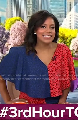 Sheinelle's blue and red leopard print dress on Today