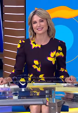 Amy's brown floral dress on Good Morning America