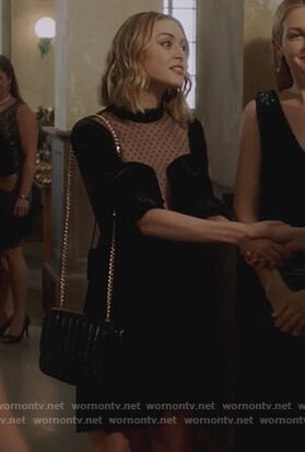 Taylor's black velvet mini dress on Pretty Little Liars The Perfectionists