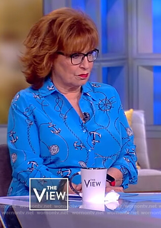 Joy's blue anchor print blouse on The View