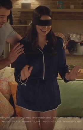 Jane's contrast trim pajamas on The Bold Type