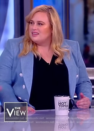 Rebel Wilson's blue double breasted blazer on The View