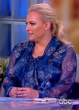 Meghan's blue floral sheer blouse on The View