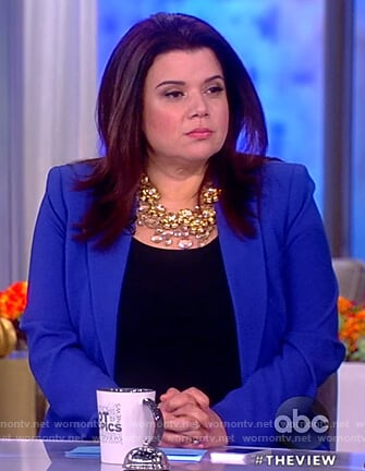 Ana's blue single breasted blazer on The View