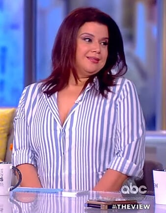 Ana's blue striped shirtdress on The View