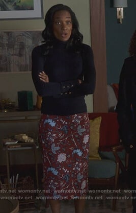 Caitlin's mother's flora skirt on Pretty Little Liars The Perfectionists