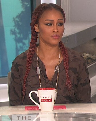 Eve's camo shirtdress on The Talk