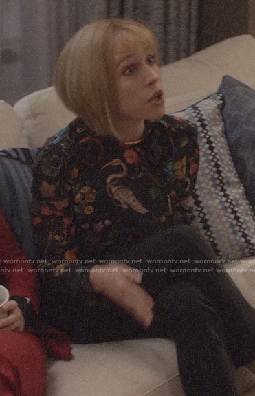 Catherine's floral and bird print top on Veep