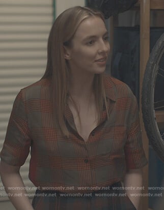 Villanelle's checked shirt on Killing Eve
