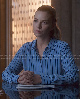 Chloe's blue striped shirt on Lucifer