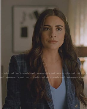 Cristal's blue plaid blazer on Dynasty