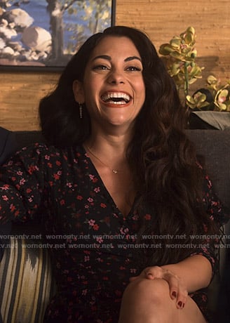 Eve's black floral mini dress on Lucifer