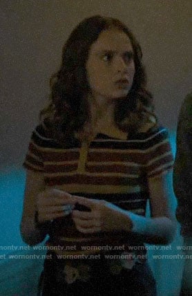 Evelyn's striped polo top on Riverdale