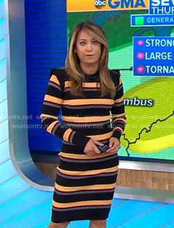 Ginger's black and yellow striped dress on Good Morning America