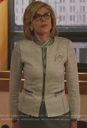 Diane's gray tweed jacket on The Good Fight